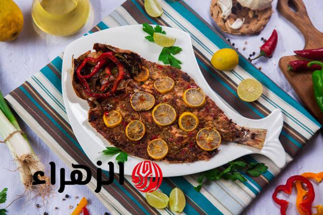 طريقة عمل طاجن السمك البوري الرائع بخطوات بسيطة والطعم لذيذ