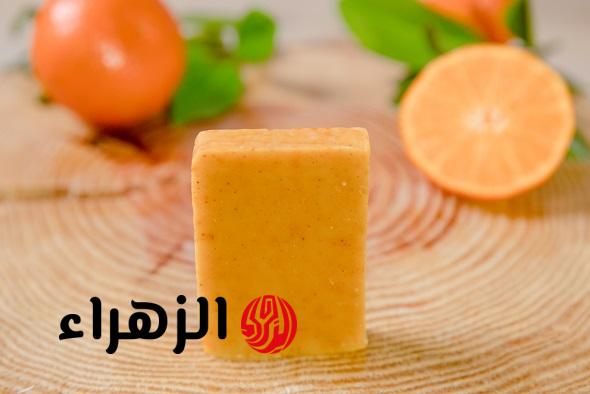 للتبييض الفوري للبشرة صابونة النشا والبرتقال السحرية لتبييض البشرة والجسم من اول استعمال
