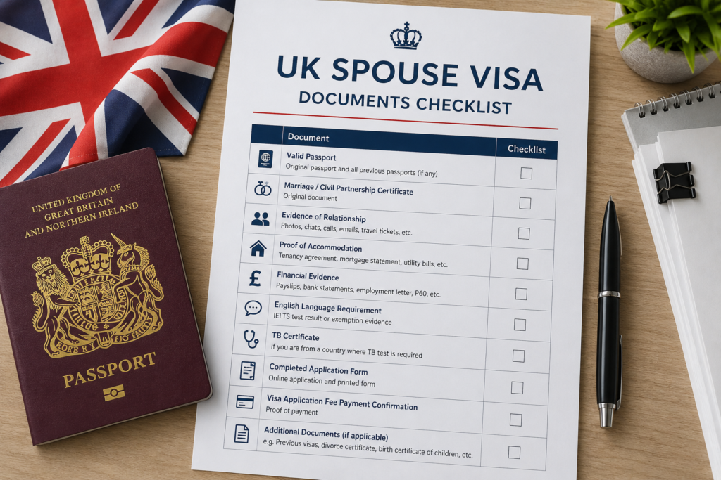 uk spouse visa documents checklist